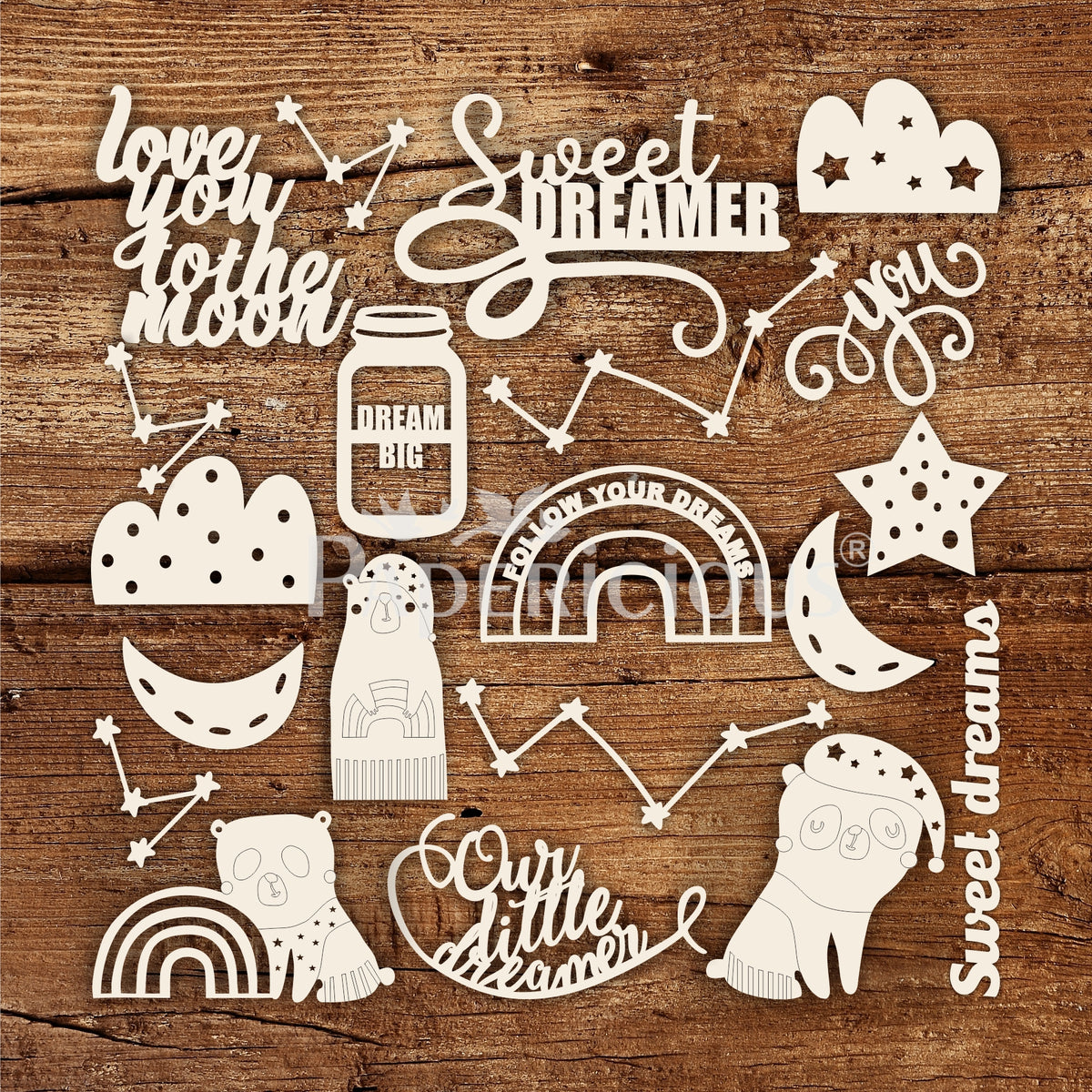 Dream Big- 6x12 Inch Laser Cut Theme Chipboard