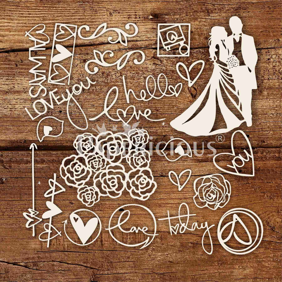 The Wedding - 6x12 Inch Laser Cut Theme Chipboard (1.4mm)