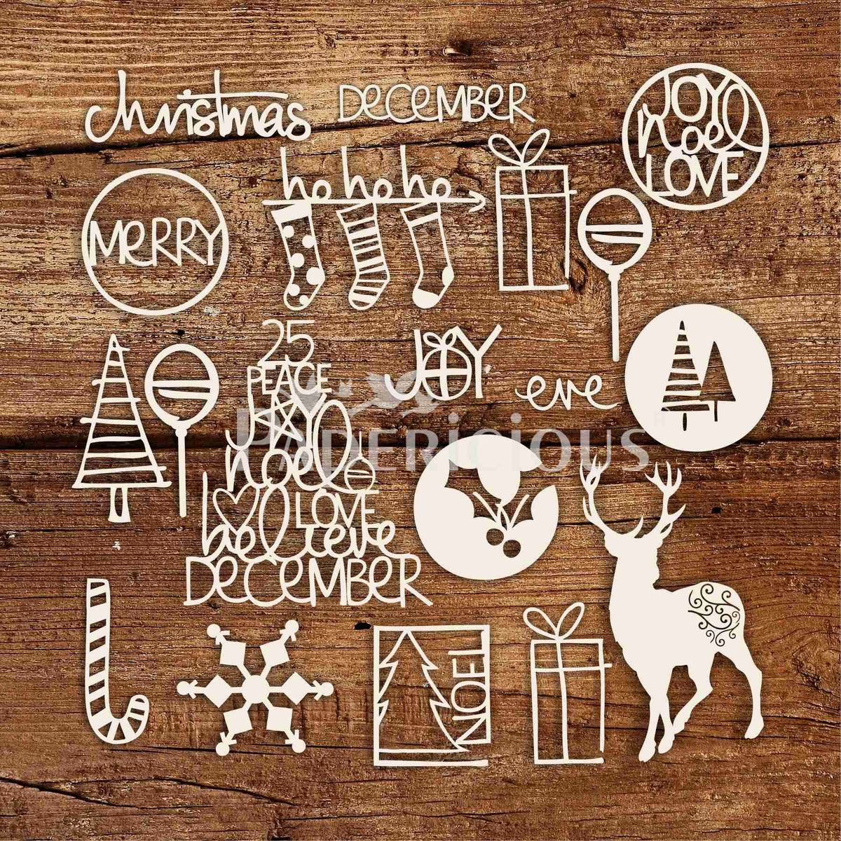 Cristmas / Xmas - 6x12 Inch Laser Cut Theme Chipboard (1.4mm)