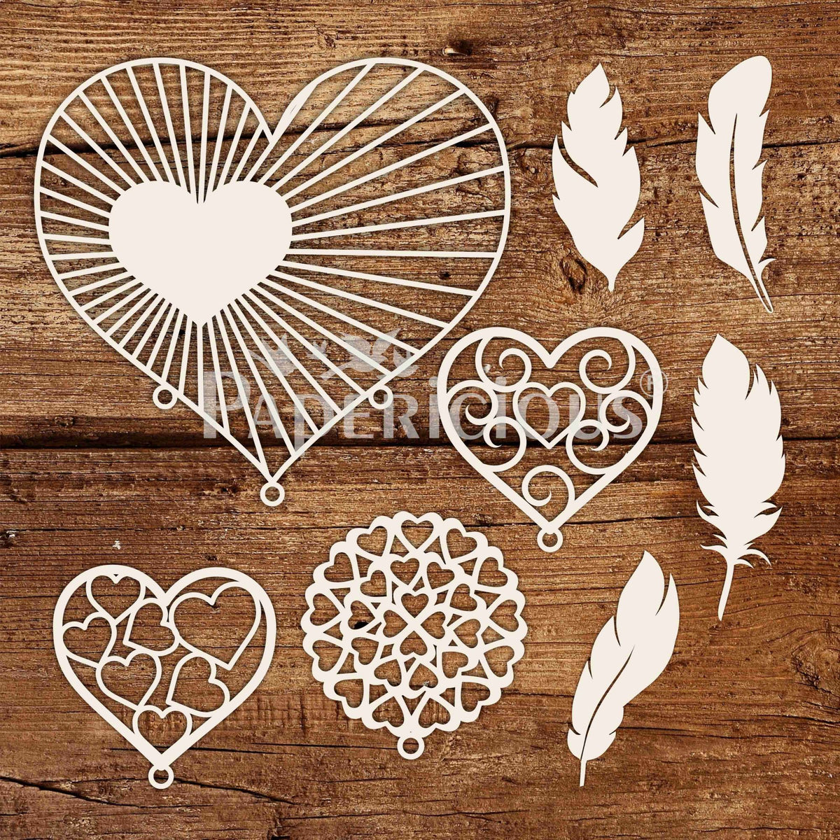 Heart Dream Catcher - 6x6 Inch Laser Cut Collage Chipboard (1.4mm)