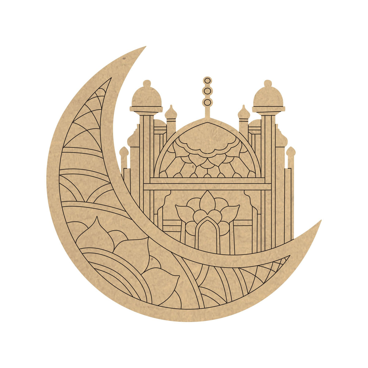 PAPERICIOUS 4mm thick Pre Marked MDF Base Mosque