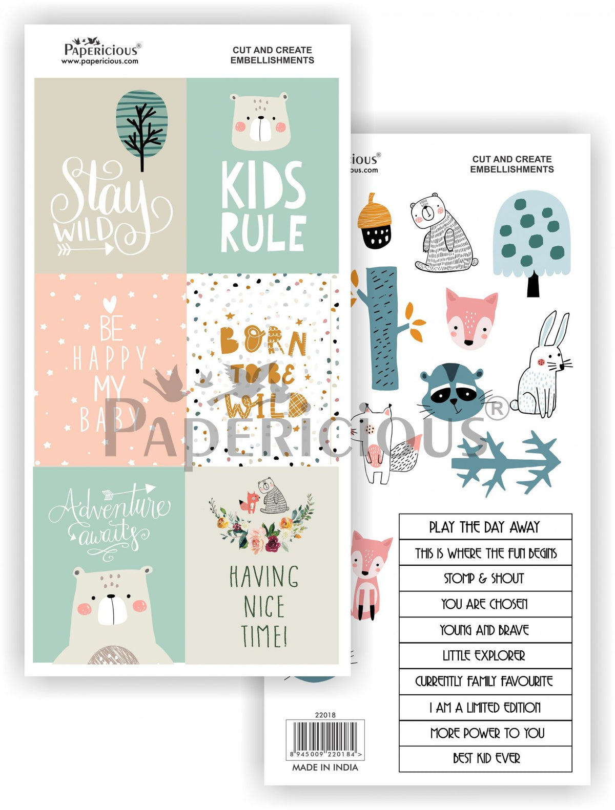 Papericious - Woodland Walk - Cut & Create Embellishments 6x12inch