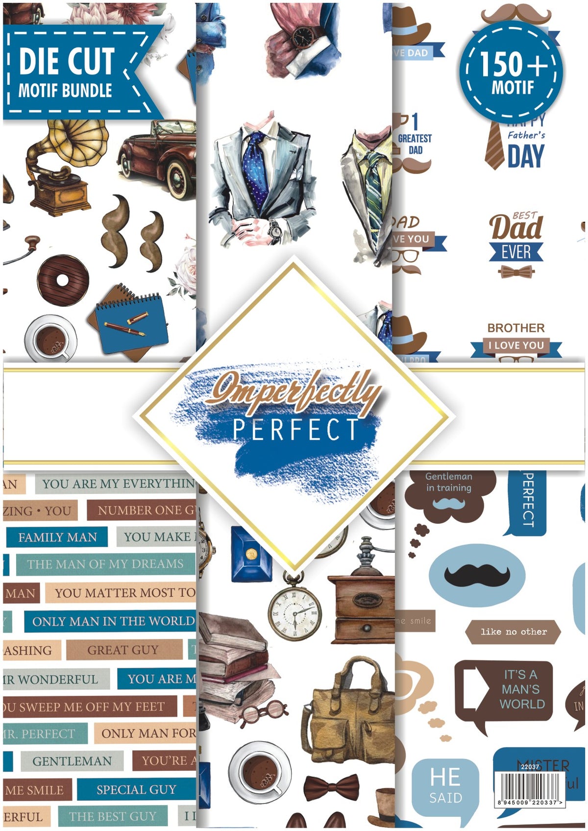 Papericious - Imperfectly Perfect - Motif Bundle - 6 sheets of A4