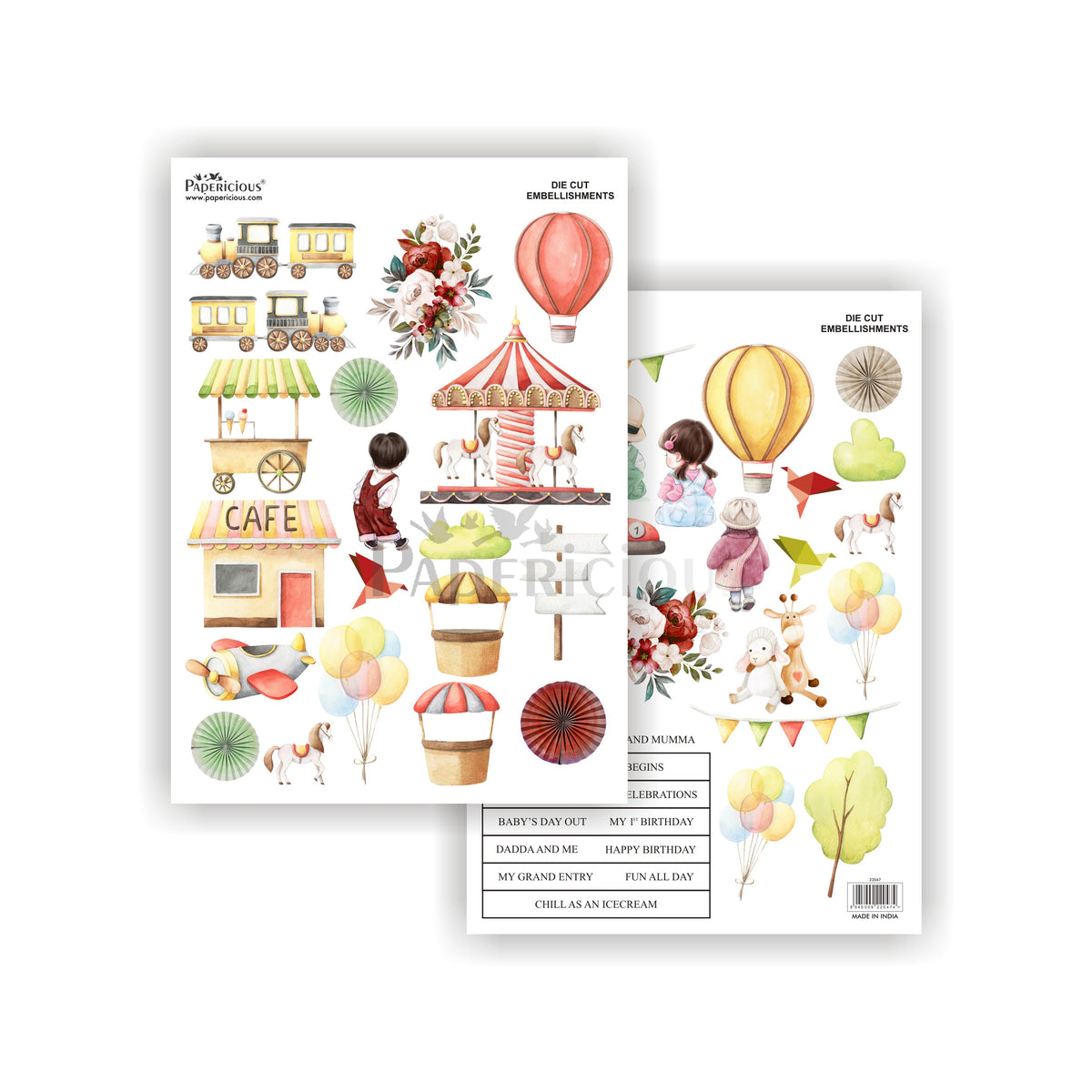 Papericious - Baby's Day out - Motif Bundle - 2 sheets - A4