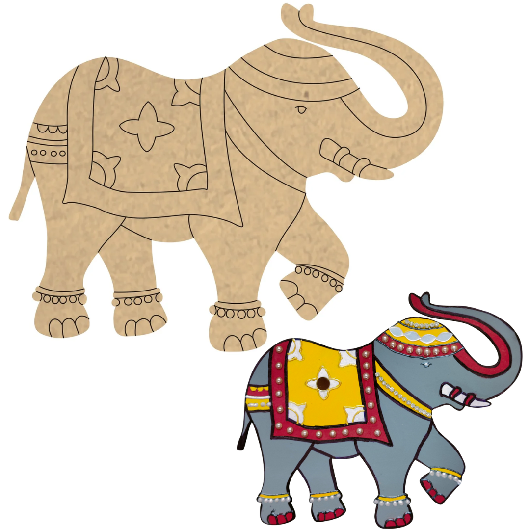 PAPERICIOUS 4mm thick Pre Marked MDF Base Ethnic Elephant