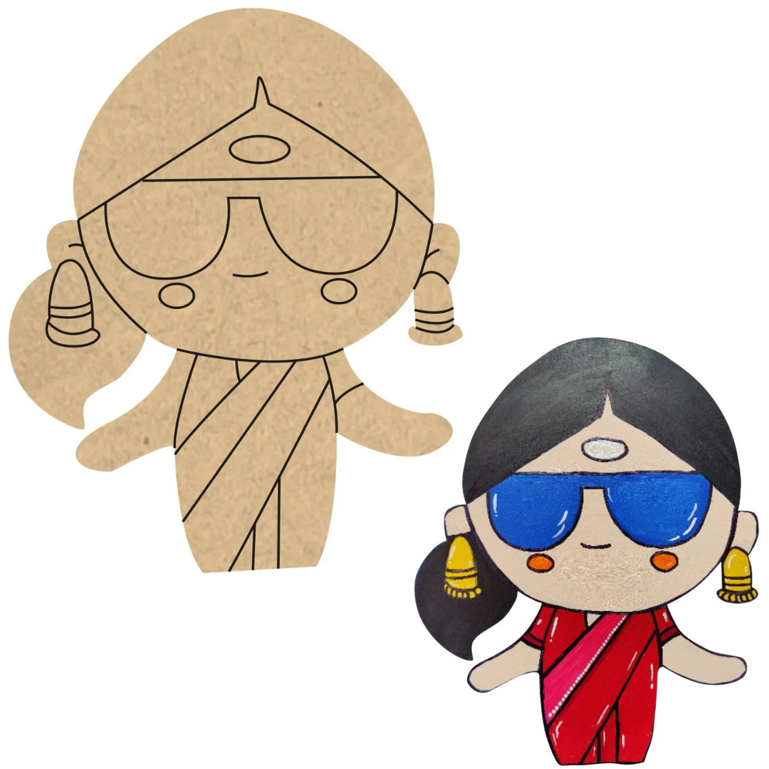 PAPERICIOUS 4mm thick Pre Marked MDF Base Chatur Aunty