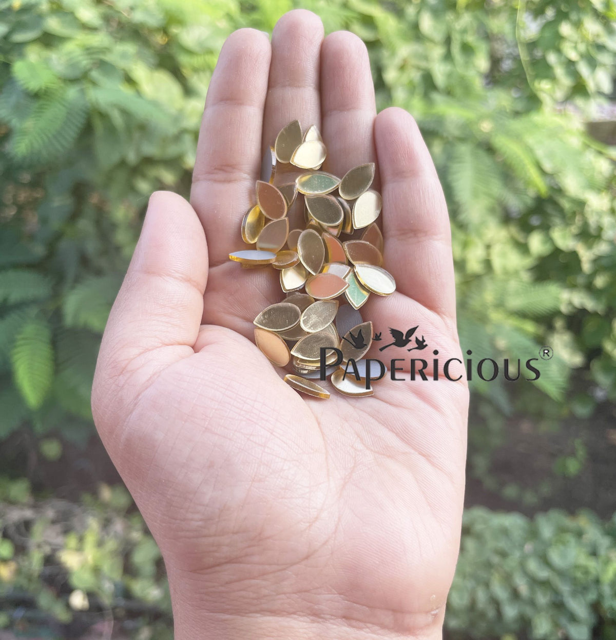 Acrylic Lippan Art Golden Mirror Cutouts - Tear Drop