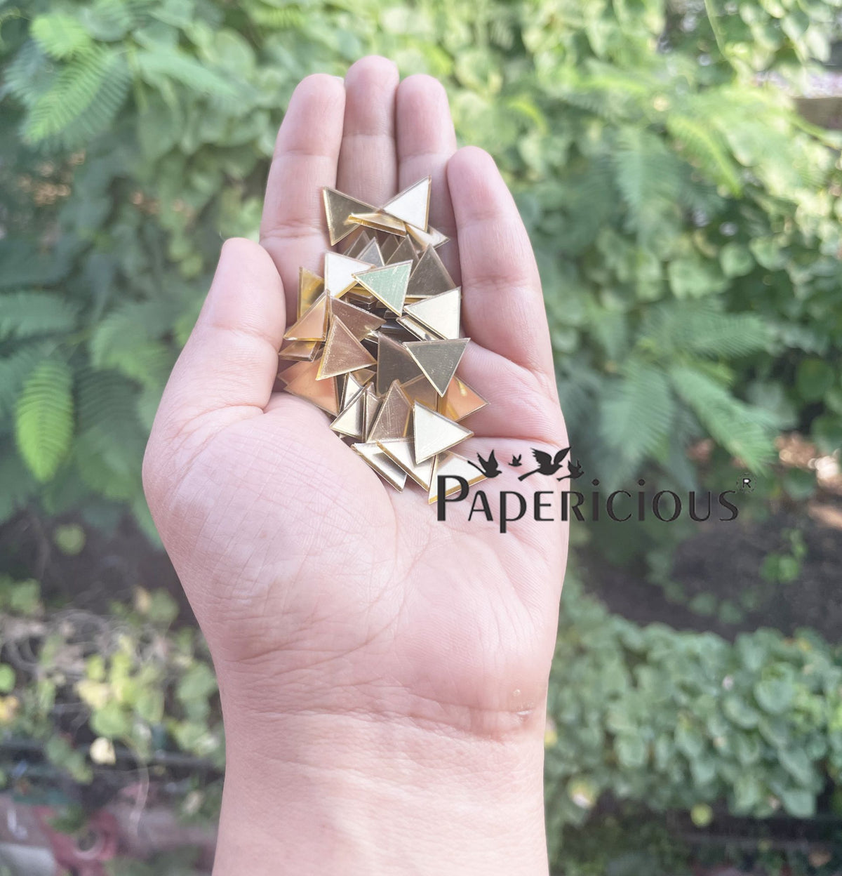 Acrylic Lippan Art Golden Mirror Cutouts - Triangle