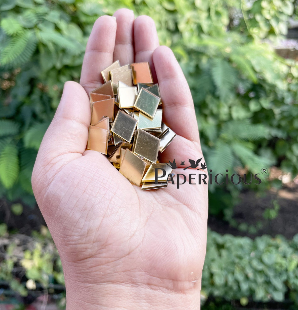 Acrylic Lippan Art Golden Mirror Cutouts - Diamond Shape