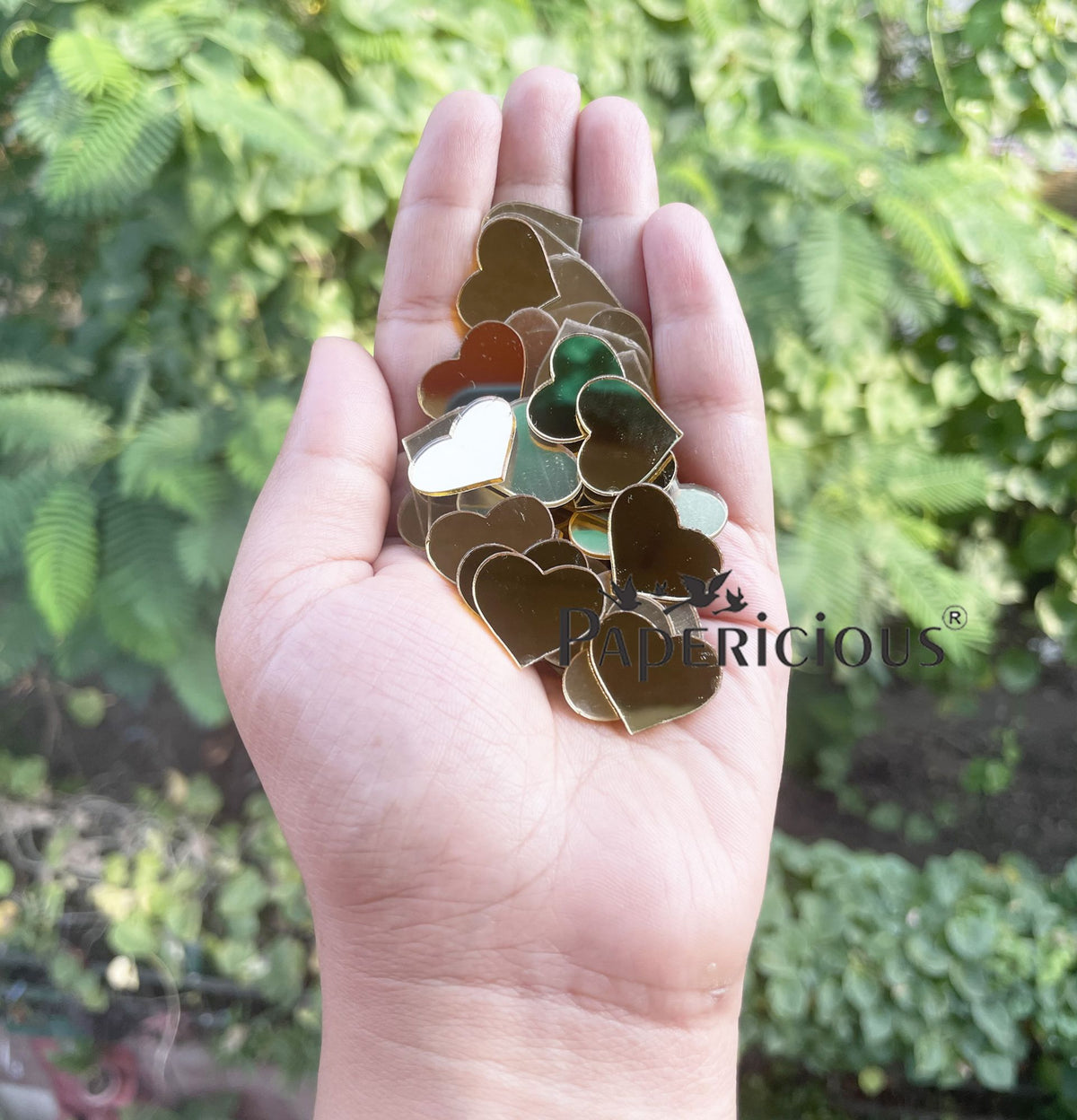 Acrylic Lippan Art Golden Mirror Cutouts - Heart