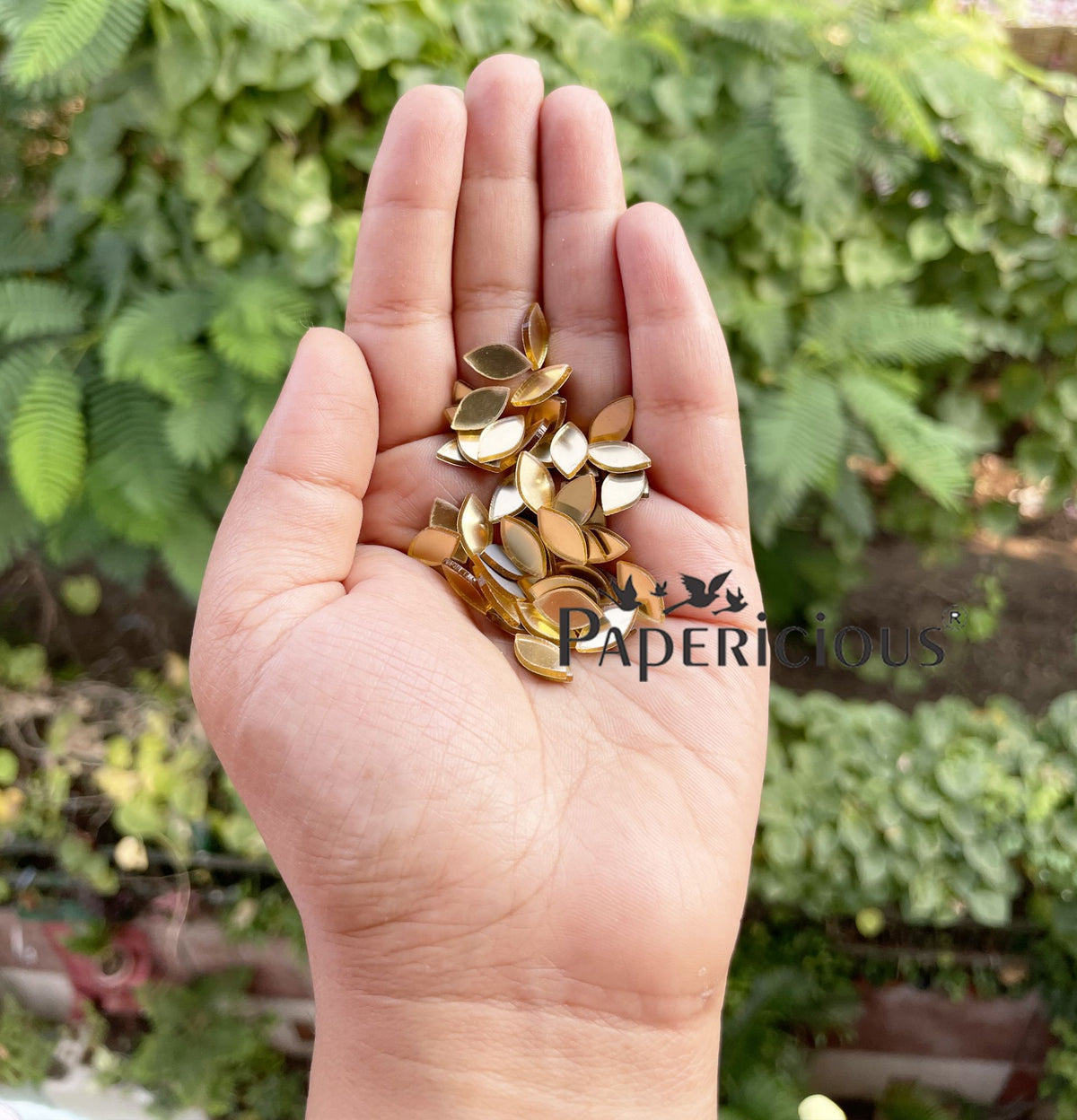 Acrylic Lippan Art Golden Mirror Cutouts - Oval