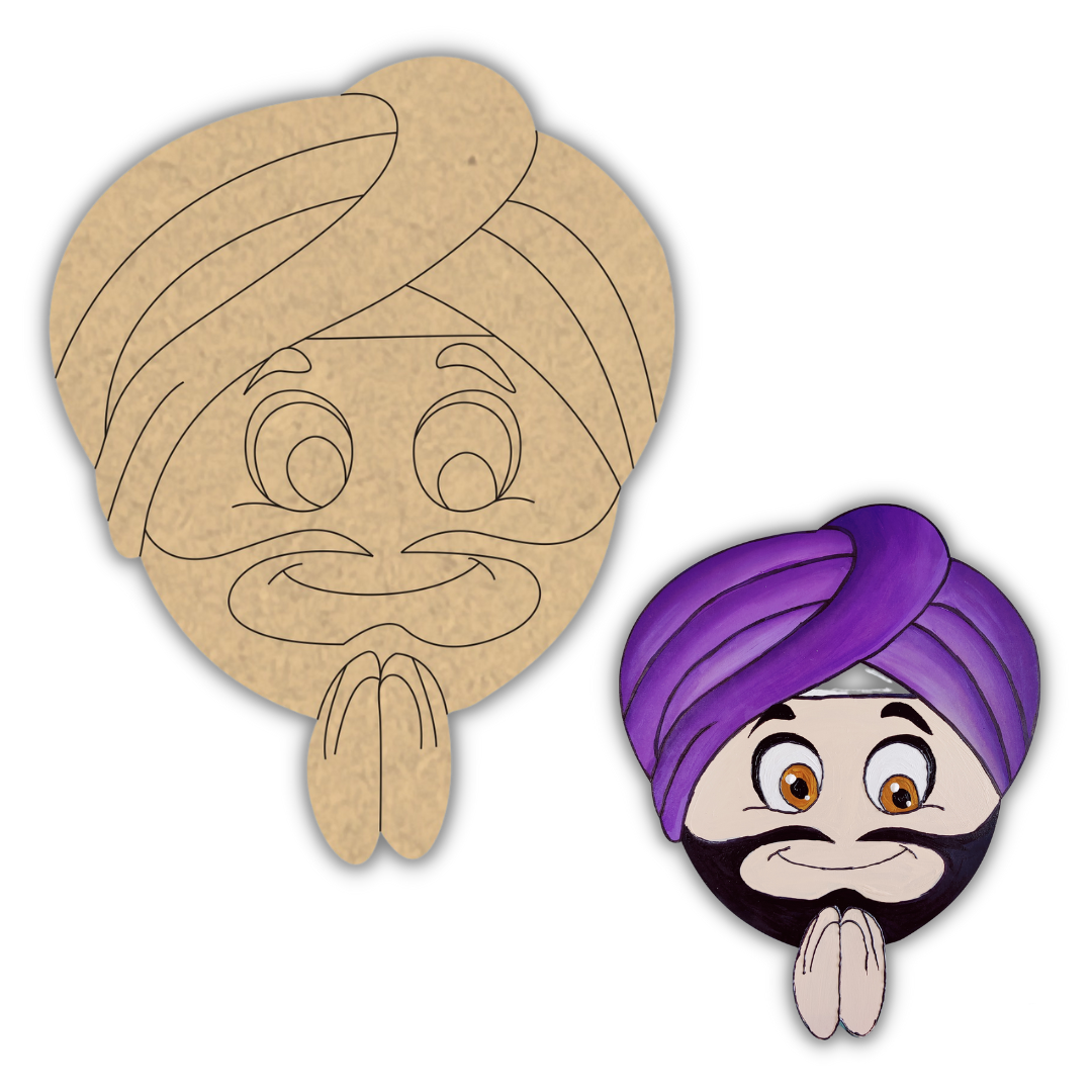 PAPERICIOUS 4mm thick Pre Marked MDF Punjabi Sardarji