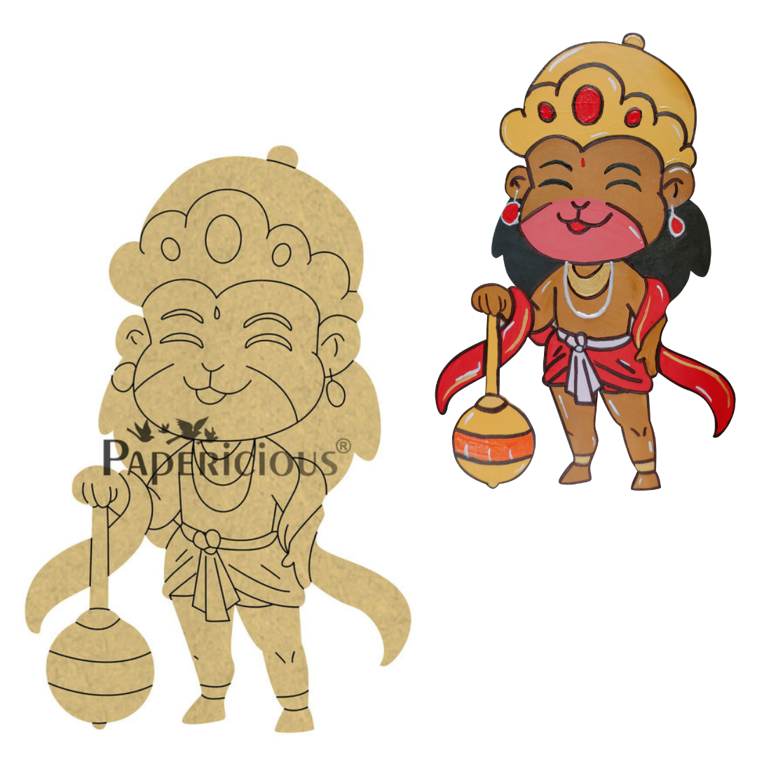 PAPERICIOUS 4mm thick Pre Marked MDF Jai Hanuman