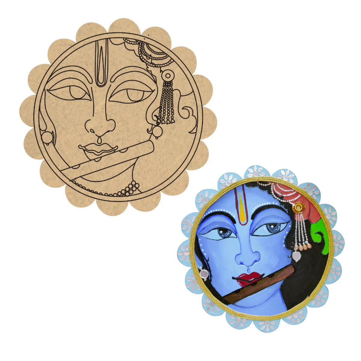 PAPERICIOUS 4mm thick Pre Marked MDF Base Krishna Mandala