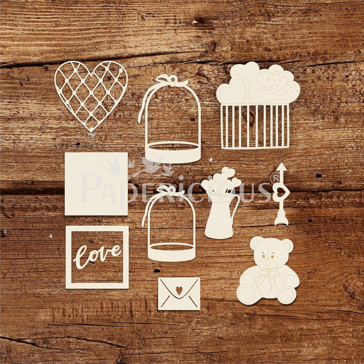 Celebrate Love - 6x6 Inch Laser Cut Collage Chipboard