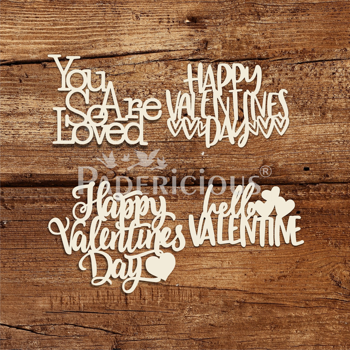 Valentine Mix - 6x6 Inch Laser Cut Collage Chipboard