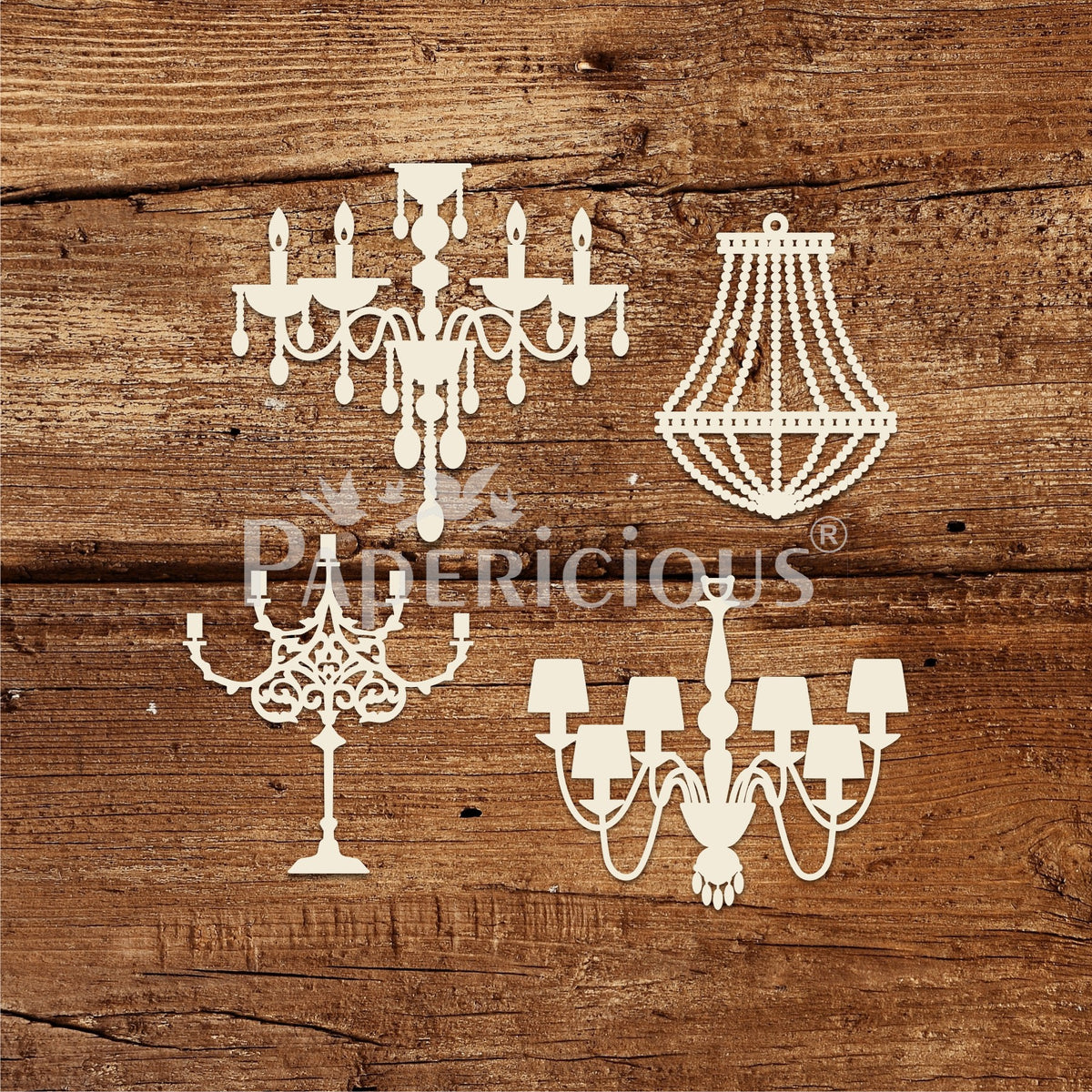 Chandelier - 6x6 Inch Laser Cut Collage Chipboard