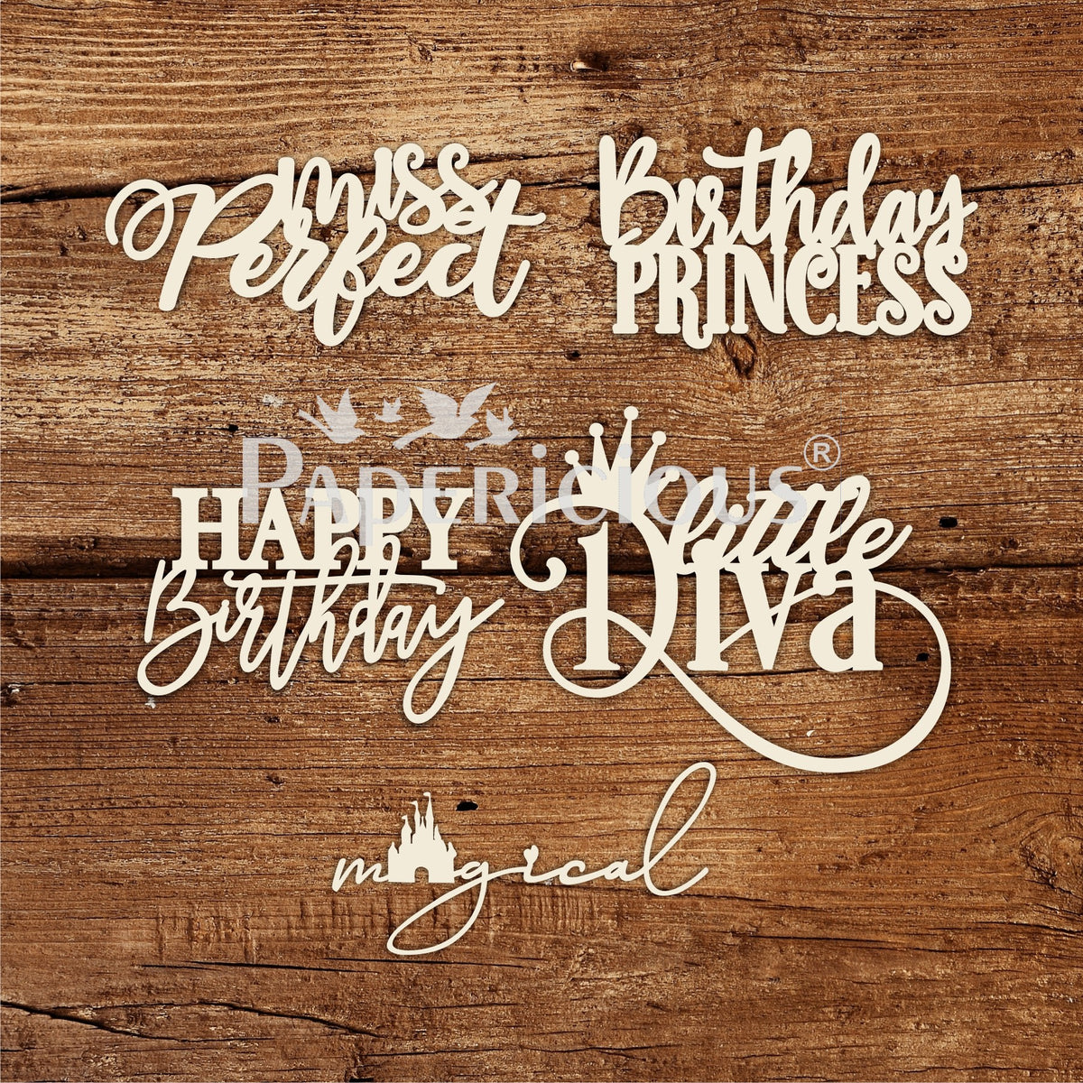 Little Princess - 6x6 Inch Laser Cut Collage Chipboard