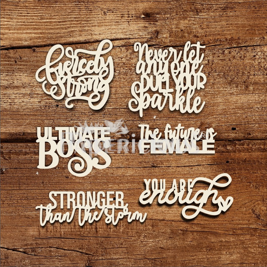 Boss Babe - 6x6 Inch Laser Cut Collage Chipboard