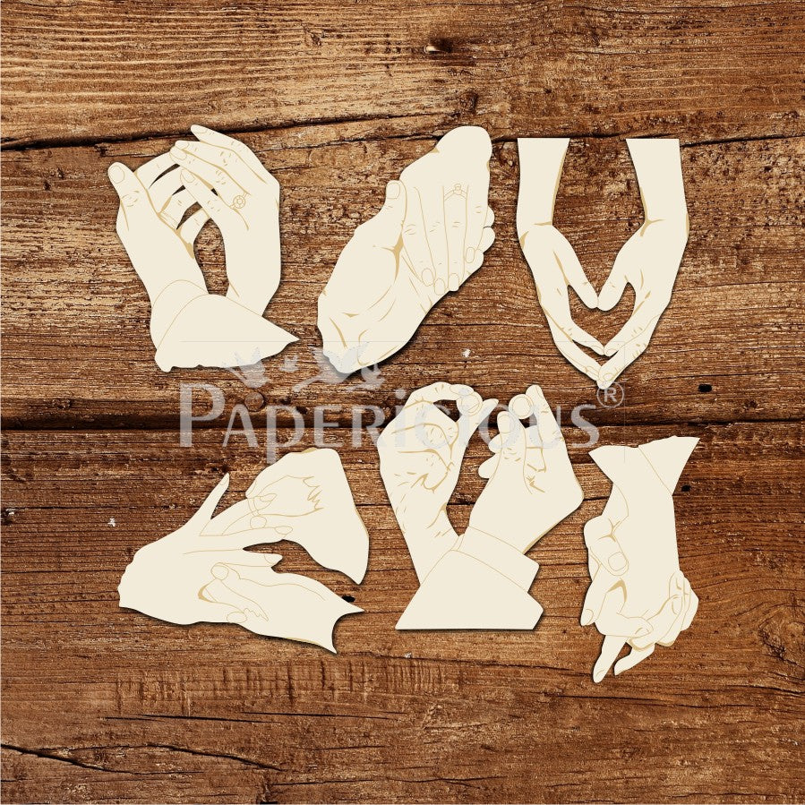 Loveable Hands - 6x6 Inch Laser Cut Collage Chipboard