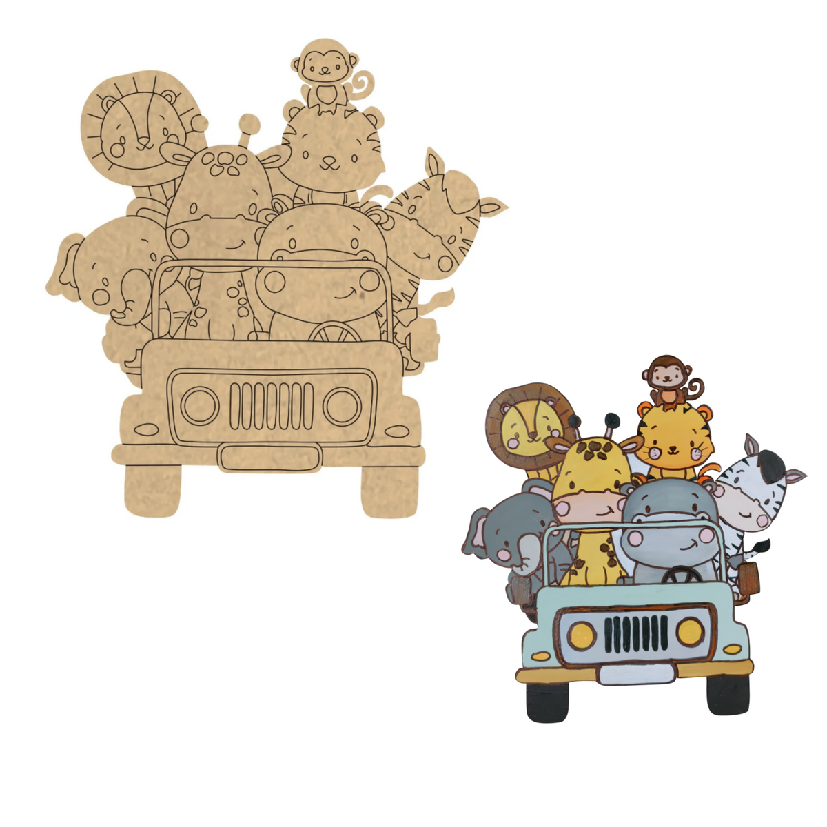 PAPERICIOUS 4mm thick Pre Marked MDF Base Jungle Safari