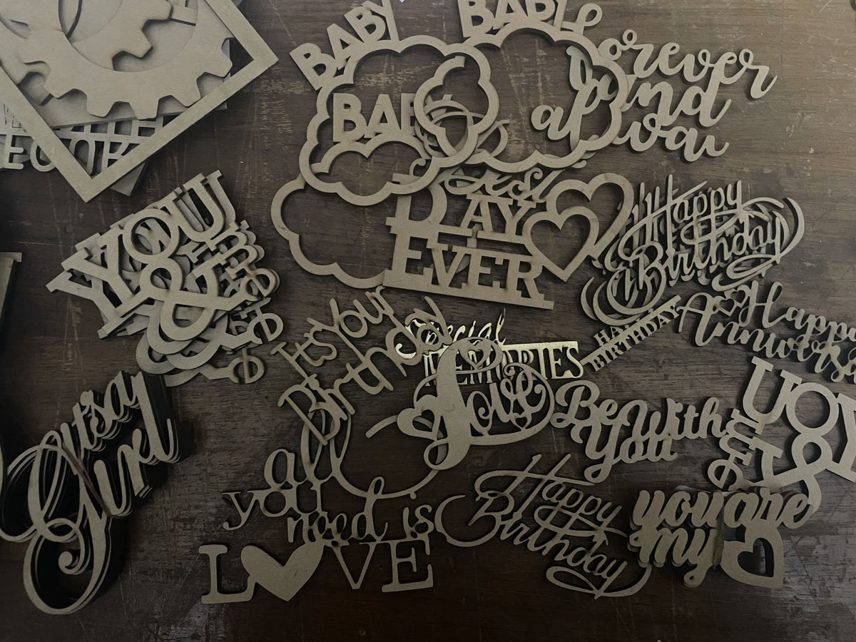 100 assorted Mdf cutout