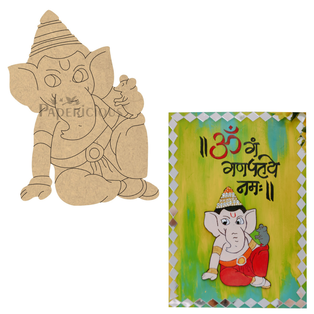 PAPERICIOUS 4mm thick Pre Marked MDF Base Little Ganesha