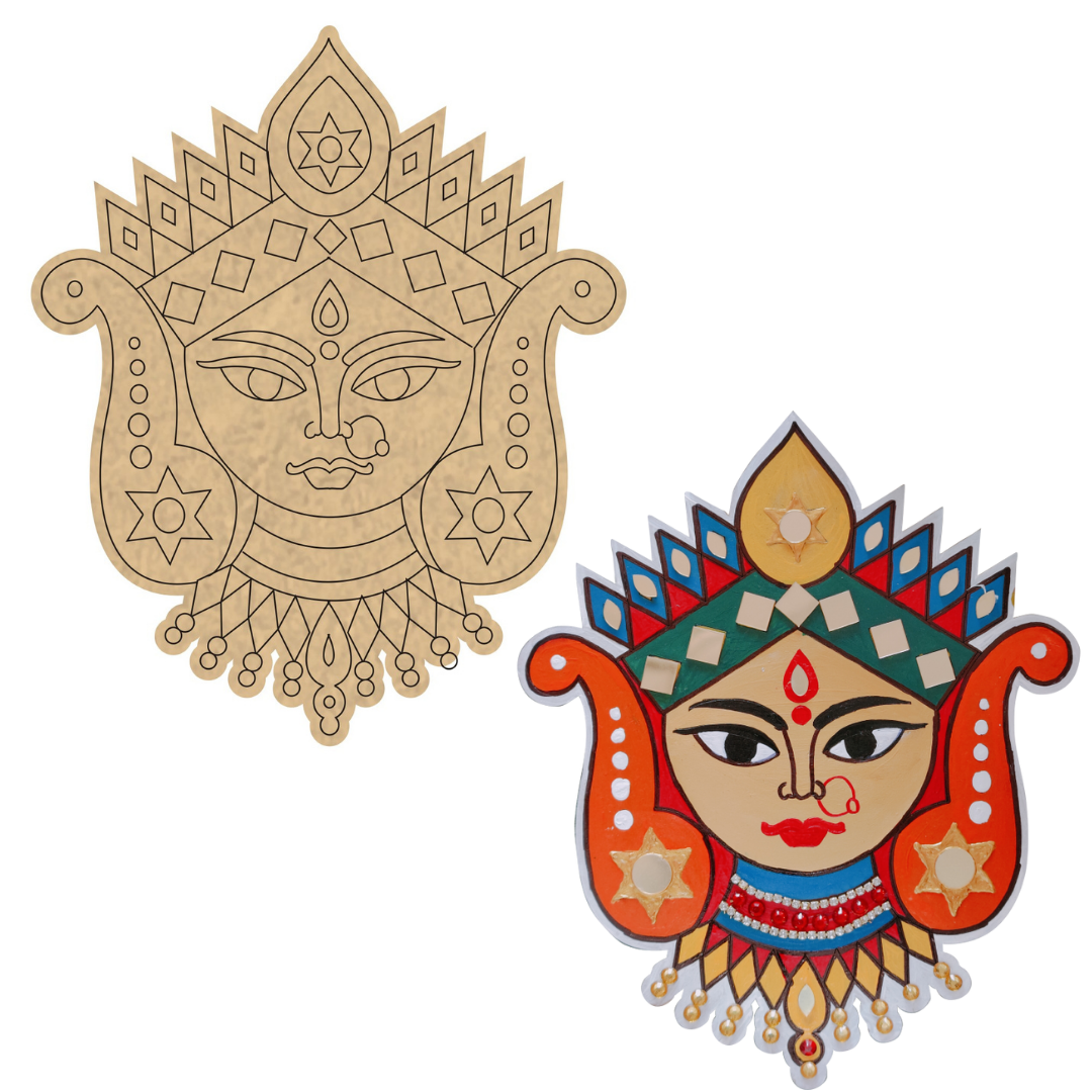PAPERICIOUS 4mm thick Pre Marked MDF Base Maa Durga