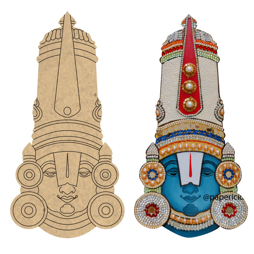 PAPERICIOUS 4mm thick Pre Marked MDF Base Tirupati Balaji