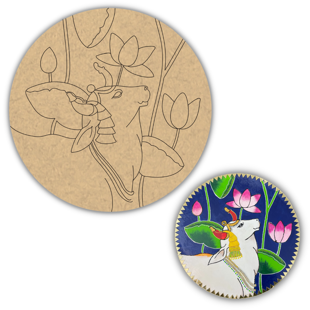 PAPERICIOUS 4mm thick Pre Marked MDF Pichwai Cow