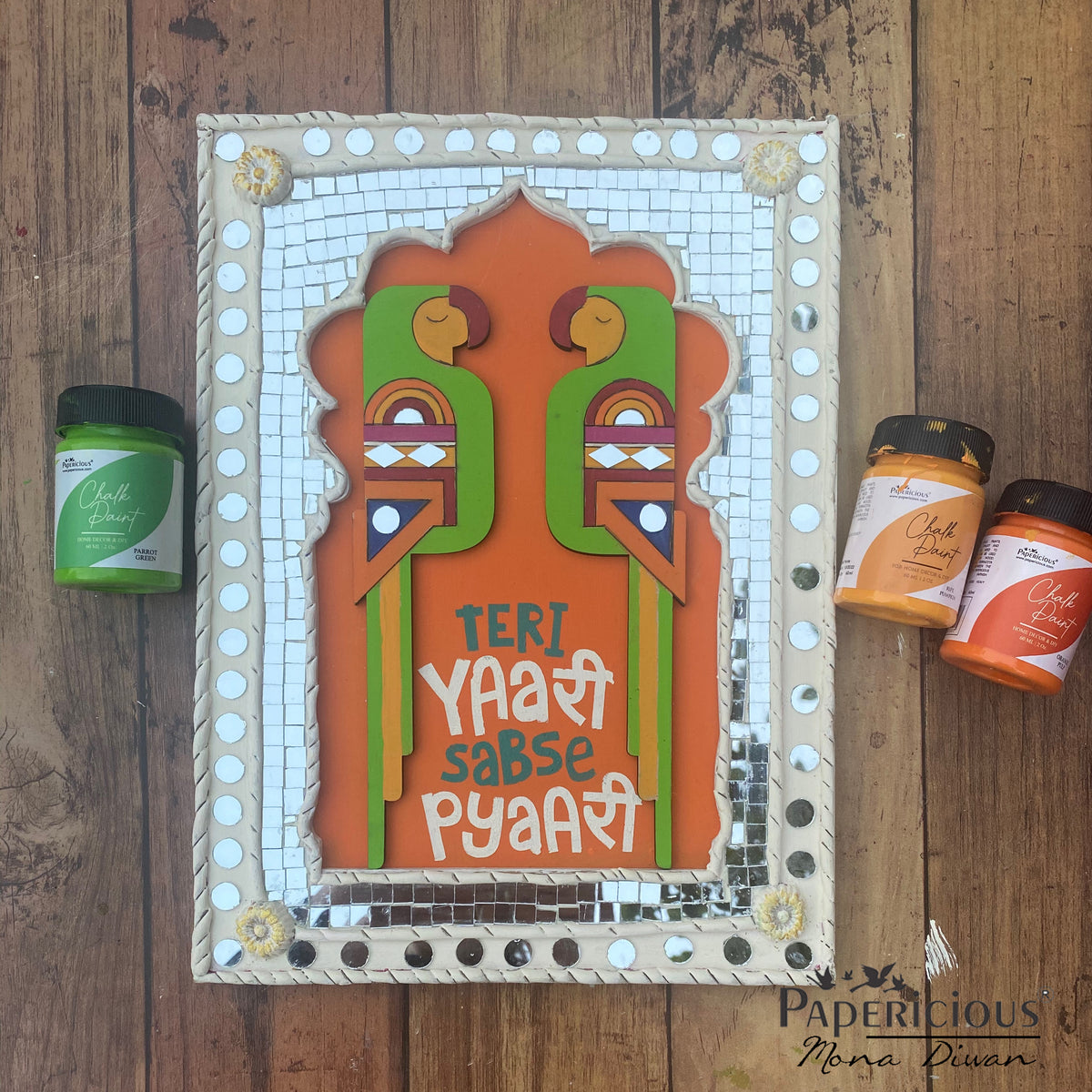 PAPERICIOUS 4mm thick Pre Marked MDF Base Geometric Parrots