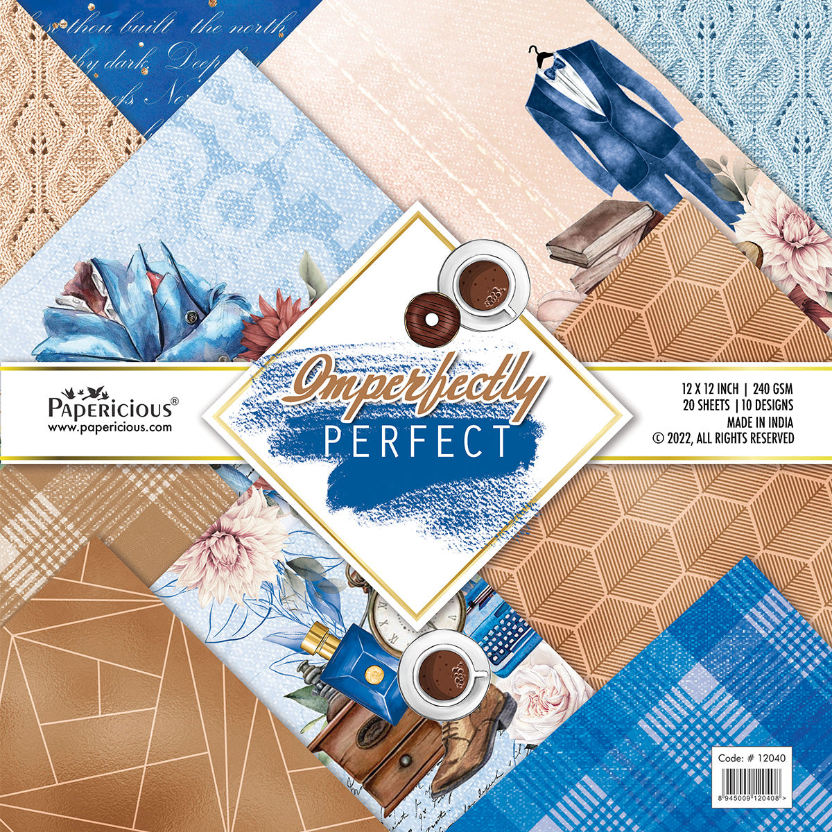 PAPERICIOUS - Imperfectly Perfect - Designer Pattern Printed Scrapbook Papers 12x12 inch / 20 sheets