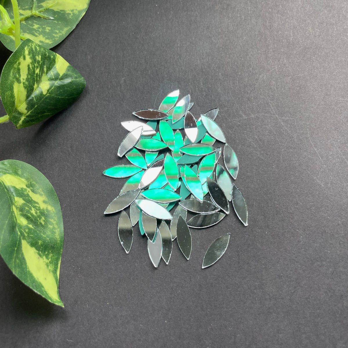 Glass Mirror Cutouts For Lippan Art - Long Eye