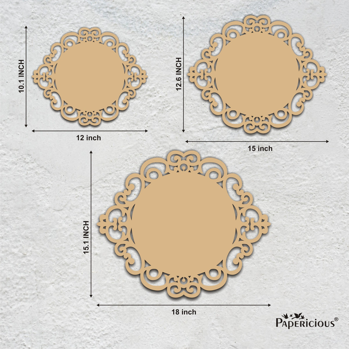 PAPERICIOUS 4.2mm thick MDF Name Plate Circular