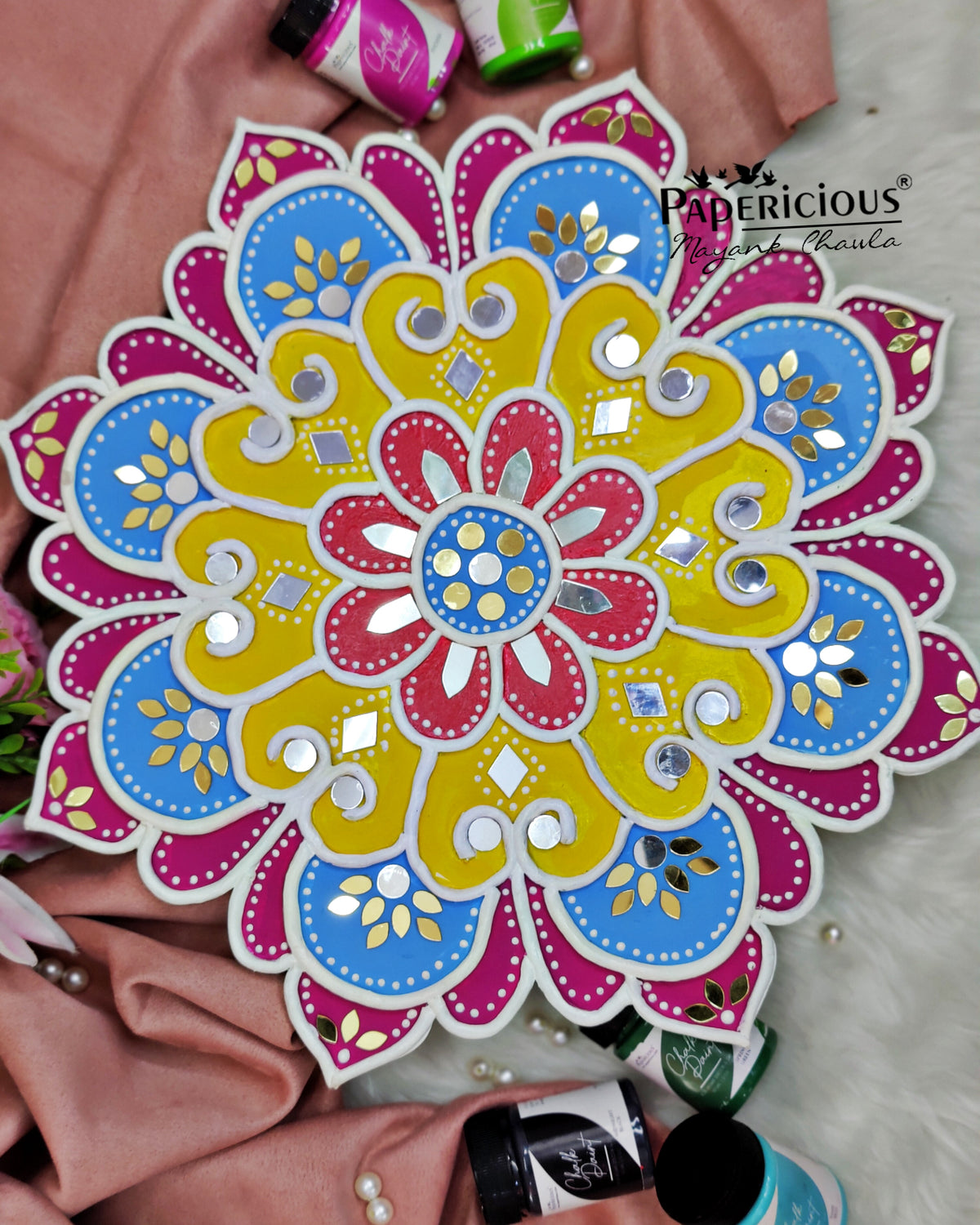PAPERICIOUS 4mm thick Pre Marked MDF Mandala Flower