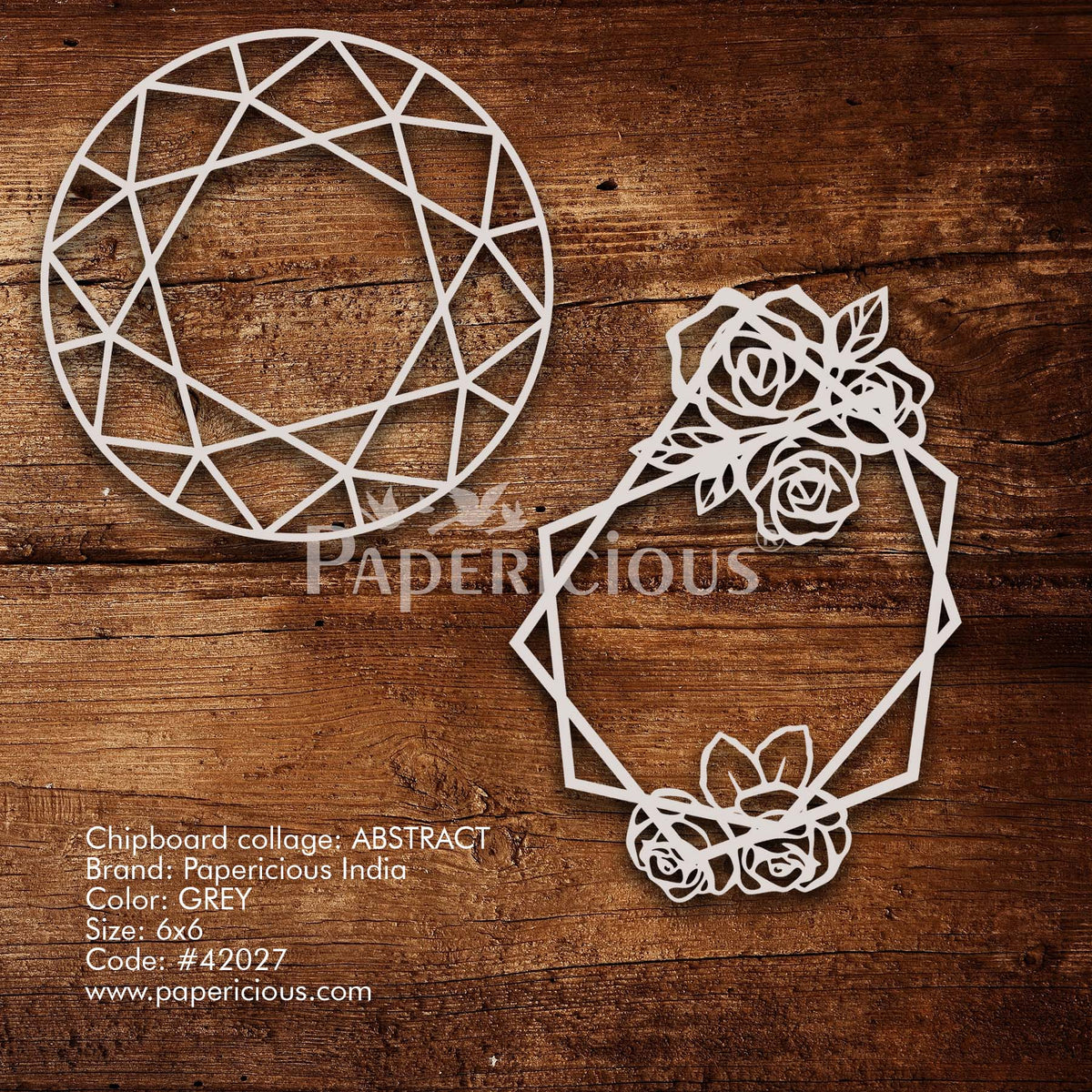 Abstract - 6x6 Inch Laser Cut Collage Chipboard (1.4mm)