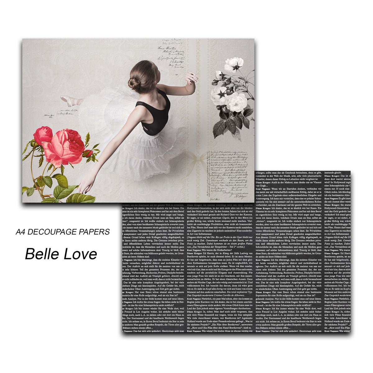Papericious - Decoupage Papers - Bella Love - A4 size
