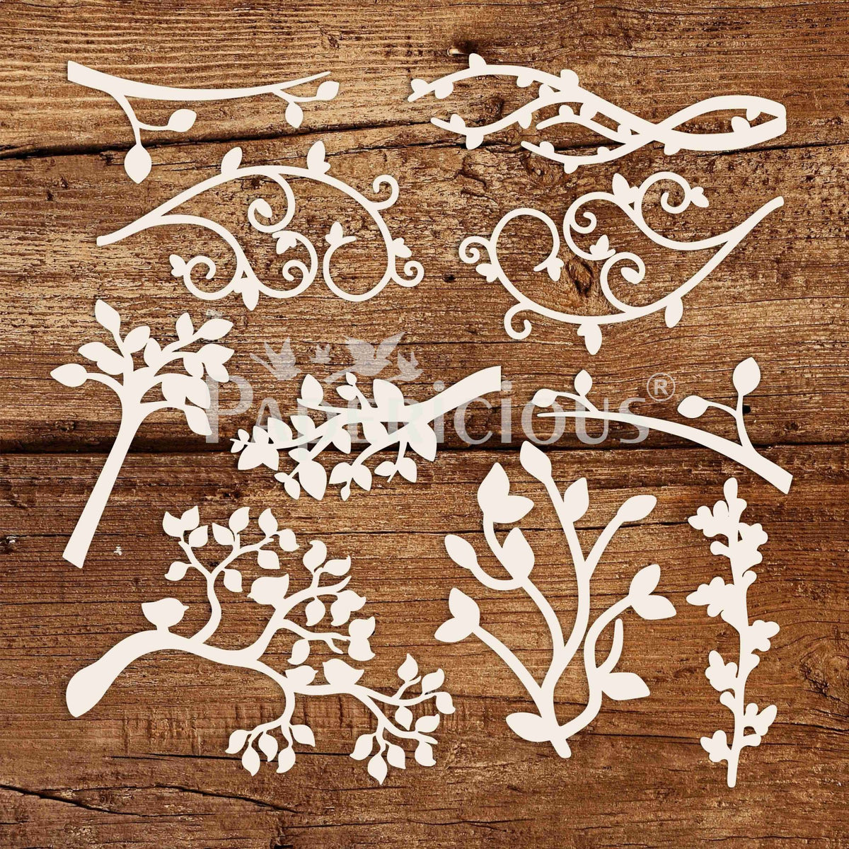 Leaf Florish - 6x6 Inch Laser Cut Collage Chipboard (1.4mm)