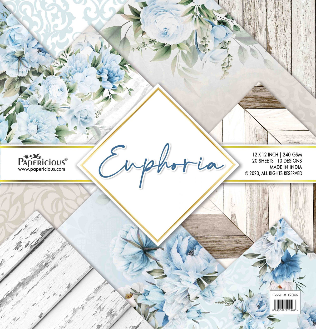 PAPERICIOUS - Euphoria - Designer Pattern Printed Scrapbook Papers 12x12 inch / 20 sheets