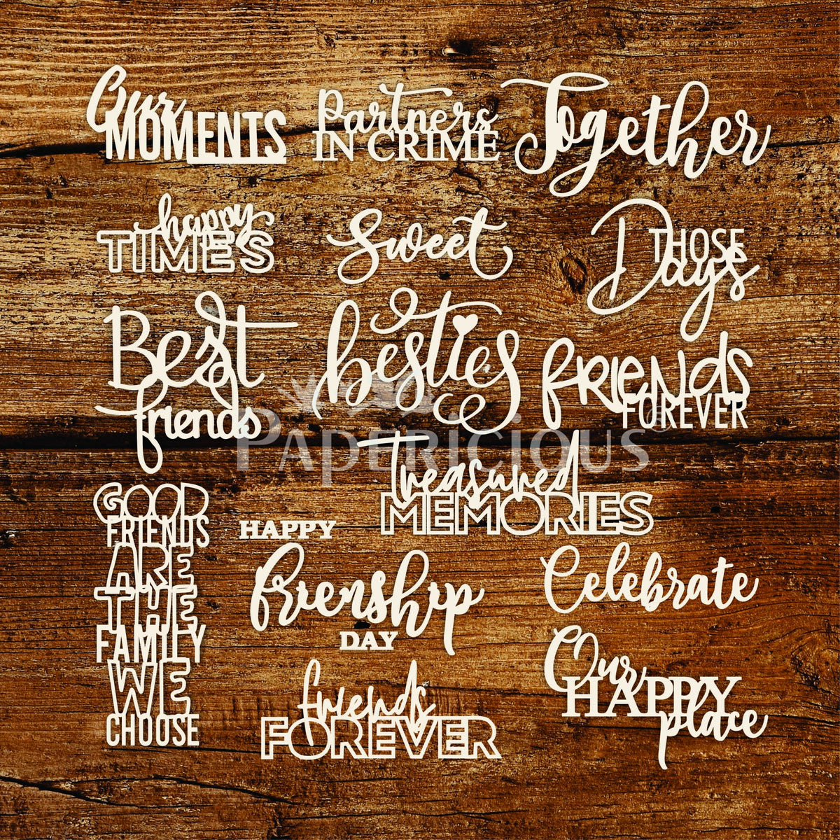 Dear Friend Laser Cut Theme Chipboard Embellishments - 6x12 Inch