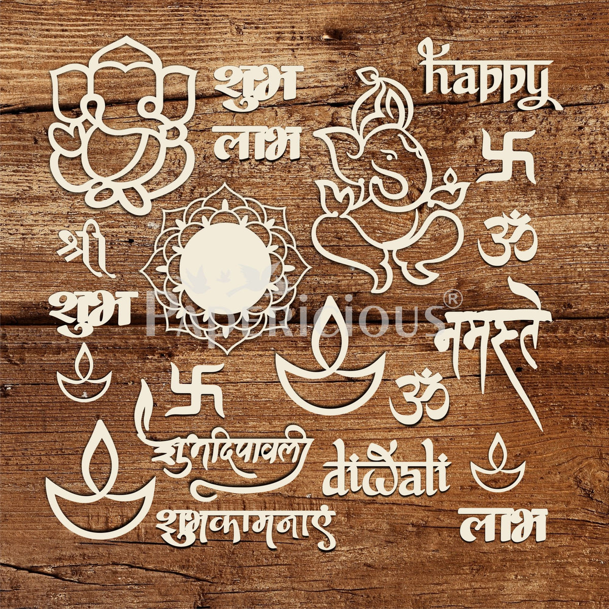 Happy Diwali - 6x12 Inch Laser Cut Theme Chipboard (1.4mm)
