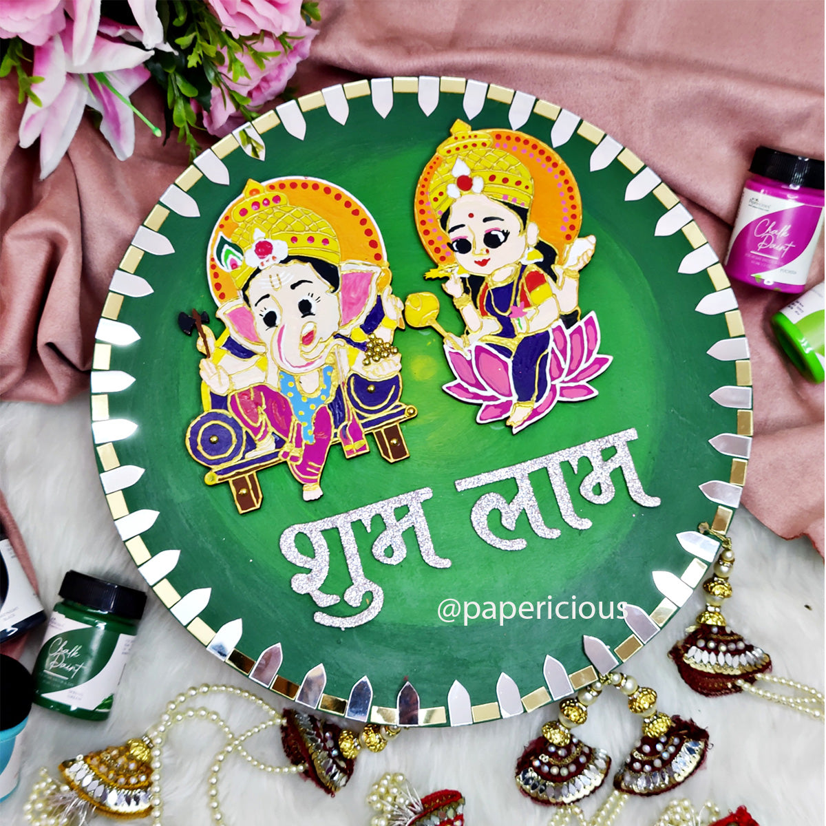 PAPERICIOUS 4mm thick Pre Marked MDF Laxmi Ganeshji