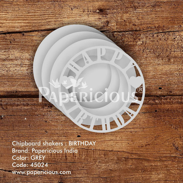 Laser Cut 3D Shaker Chipboard (1.4mm) - Birthday