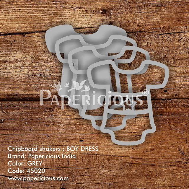 Laser Cut 3D Shaker Chipboard (1.4mm) - Boy Dress