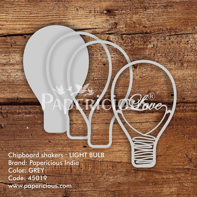 Laser Cut 3D Shaker Chipboard (1.4mm) - Light Bulb