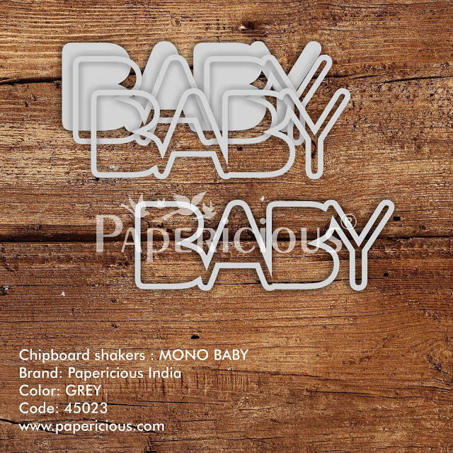 Laser Cut 3D Shaker Chipboard (1.4mm) - Mono Baby