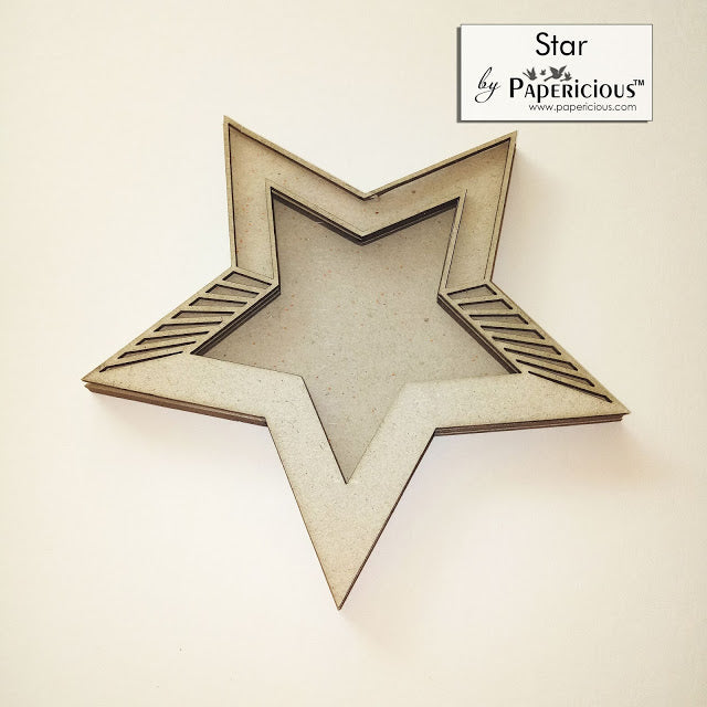 Laser Cut 3D Shaker Chipboard (1.4mm) - Star