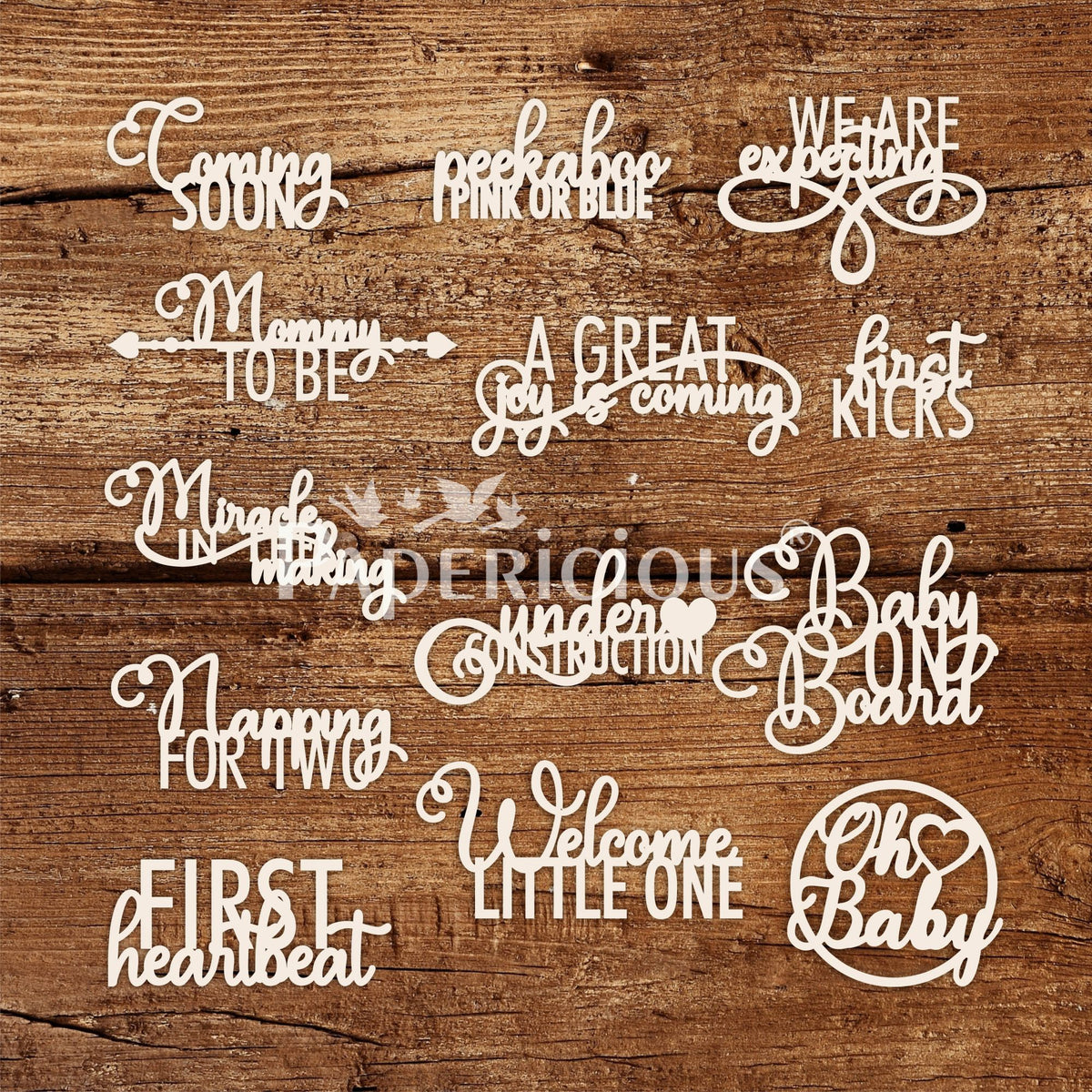 Mom to be - 6x12 Inch Laser Cut Theme Chipboard