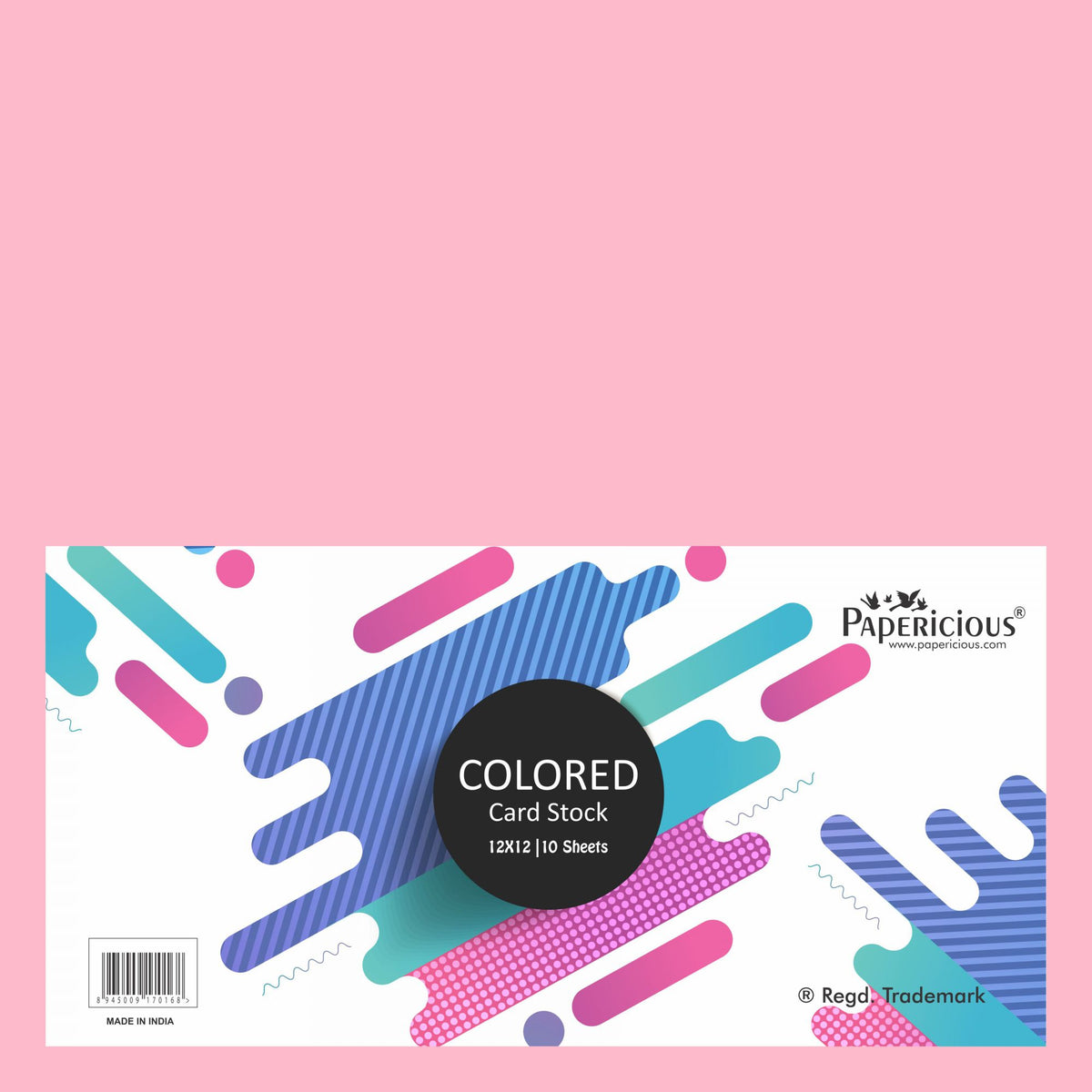 PAPERICIOUS - Baby Pink - 250GSM Colored Cardstock 12x12 inch / 10 Sheets