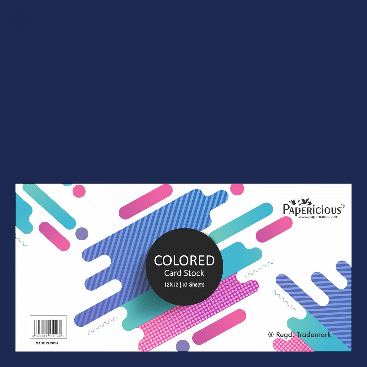 PAPERICIOUS - Bombay Blue - 250GSM Colored Cardstock 12x12 inch / 10 Sheets